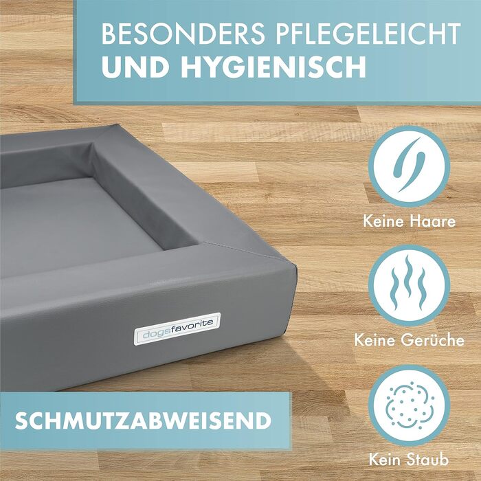 Ліжко для собак з віско-матрацом, миється - корзинка для собак, високоякісне собаче ліжко, ліжко для собак, що захищає суглоби, міцна собача підстилка, розмір L 110 x 90 см, коричневе