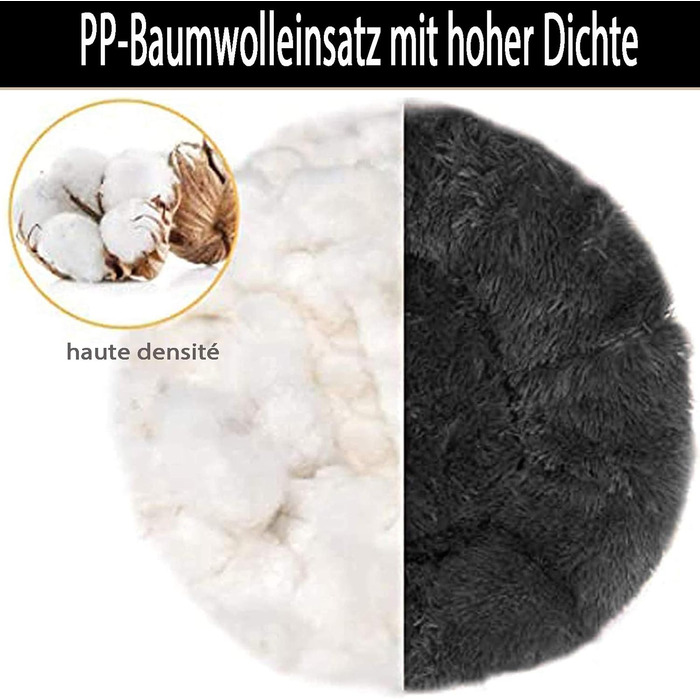 Ортопедична лежанка для собак XL: м'яка, кучерява, з пам'яті ефекту, овальна, для великих, середніх собак. Лежанка-софа Donut, темна сіра.