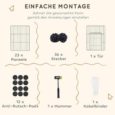 Клітка для кроликів та морських свинок PawHut, вольєр для дрібних тварин, вольєр для вигулу, сталева клітка, чорний колір, 120 x 60 x 80 см