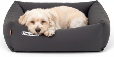 Ортопедичне ліжко для собак Doctor Bark - миється до 95°C, гігієнічне, без запаху, з м'якою підстилкою, для маленьких собак (S - 70x60 см, сірий)