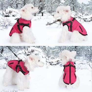 Теплий зимовий одяг для собак: куртка з інтегрованим дзвоником, рожево-рожевий (L)