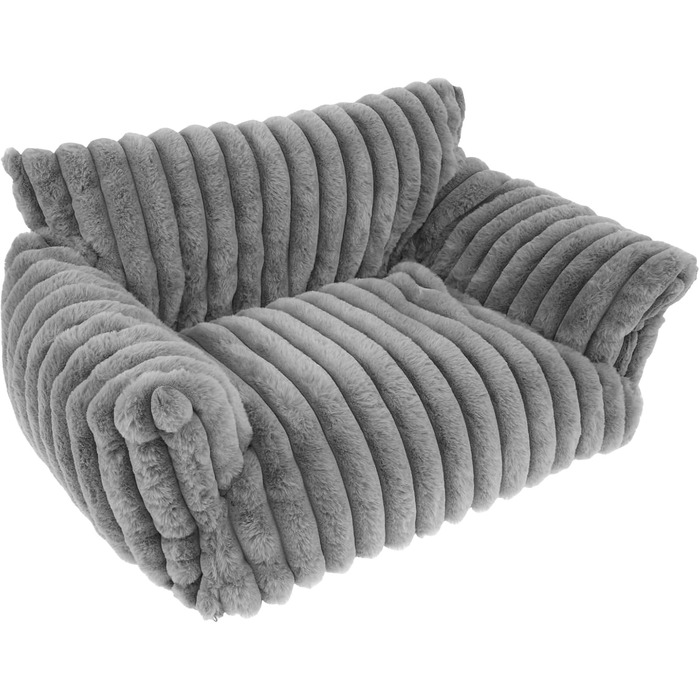 М'яке ліжко для котів та собак: зручне диванчик з фетру, антиковзаюча база, легко миється (темно-сірий)
