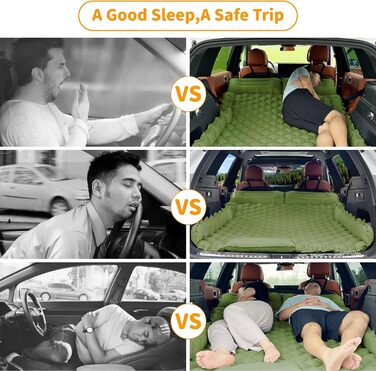 Підставка для авто-ліжка EULANT: розширює заднє сидіння для комфорту та собак, підходить для більшості авто, SUV, MPV (зелена)