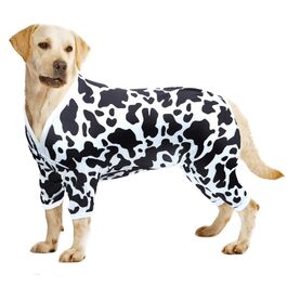 Піжама для собак великих порід CuteBone: для післяопераційний період, з принтом 'корова', розмір M