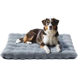 Лежак для собак Mora Pets, м'який та теплий, сірий, 76x48 см – прана, не ковзає, для малих, середніх і великих порід