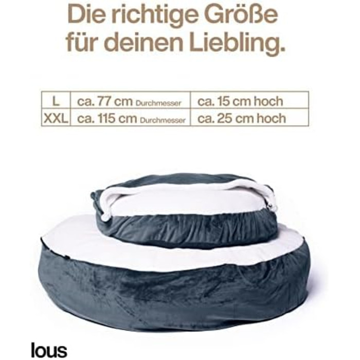 М'яке ліжко для собак Lous®, ліжко-будка, можна прати, для великих і маленьких собак та котів, котяче ліжко, знімний коврик