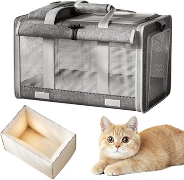 Сумка-переноска для собак та котів, сіра. Ідеальна для подорожей, прогулянок та кемпінгу