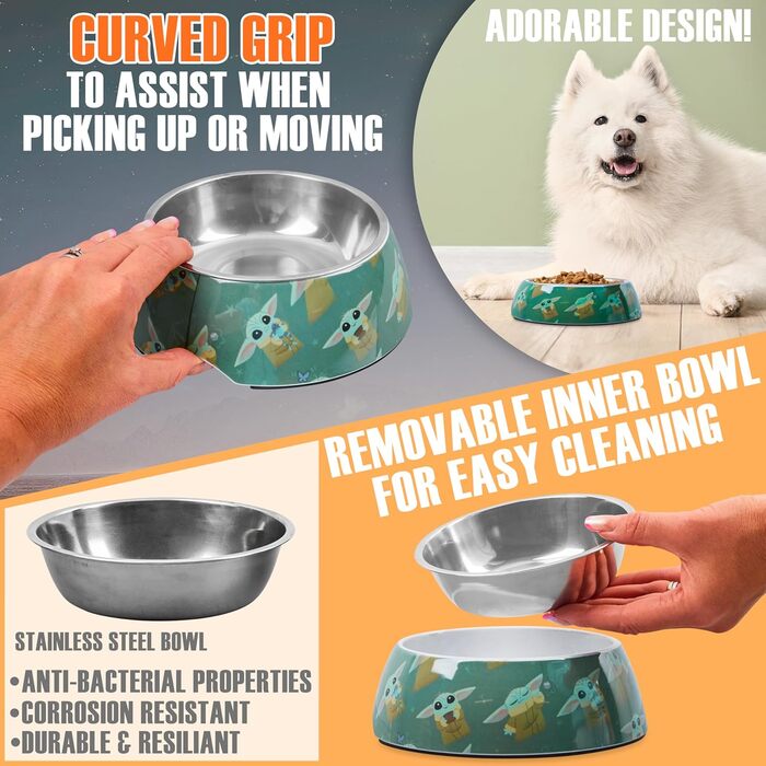 Набір іграшок та мисок для собак Disney Stitch: миска та іграшка для собак, подарунок (Зелений Бебі Йода)