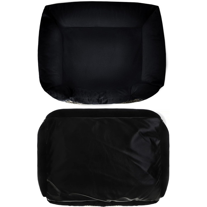 NELKE Розкішне ліжко для собак Glamour-стиль. Чорне ліжко-софа з золотими крилами для маленьких та середніх собак. Знімний, washable (можливість прання)