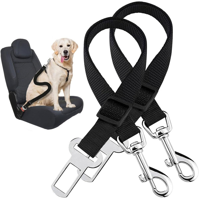Ремінь безпеки для собак, регульований, міцний, 70 см, 2 шт.