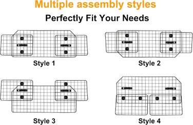 Бар'єр для собак у автомобіль NOAMOO 38-66.5 дюймів - універсальний, для SUV, мінівен, вантажівка. Безпечний огородження для тварин.