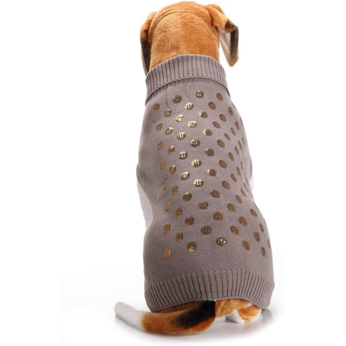 В'язаний пуловер для собак Angoily - теплий одяг для домашніх тварин, зимова колекція, великий дизайн, зручний для собак сірого кольору
