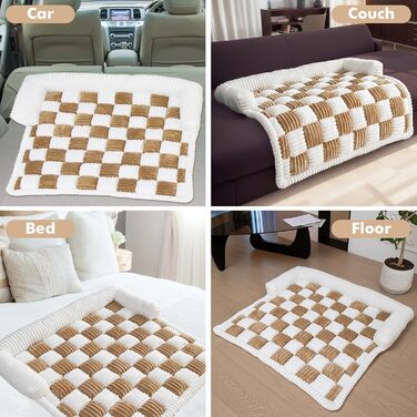 Чохли для дивану LiveGo для домашніх тварин, м'який килимок для собак, захисний чохол для дивану, підходить для собак та котів, розмір 75x75x13 см, світло-коричневий