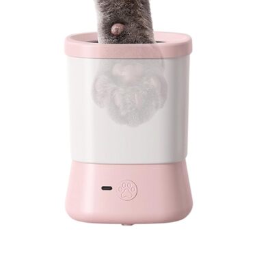 Автоматичний очищувач лап для собак | 2-ступеневий аксесуар для миття лап | для дому, прогулянок, подорожей, кемпінгу (рожевий)