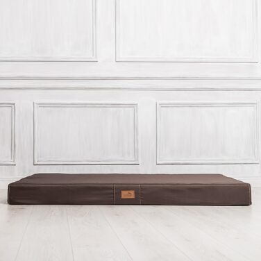 Ортопедичний лежак для собак Tierlando® Basic з анти-волоссяного поліестеру, з неслизьким дном, підвищена стабільність для великих собак, розмір 80x60 см, колір: (01 Коричневий, 120x90x13 см)