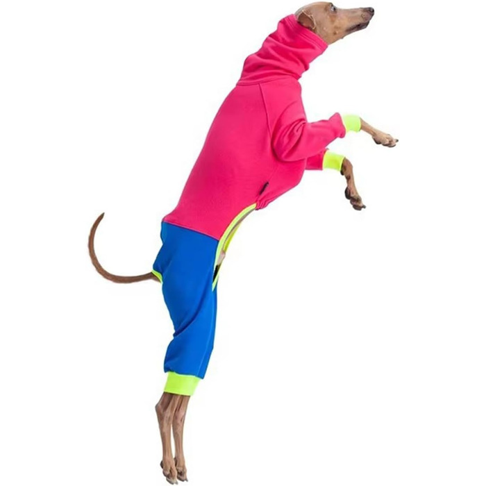 Легкий італійський пуловер для грейхаундів, одяг для віппетов з ніжками, вітрозахисний ролкраг для собак, флісовий комплект для грейхаундів, Lurcher (рожевий, 4XL) 4XL рожевий