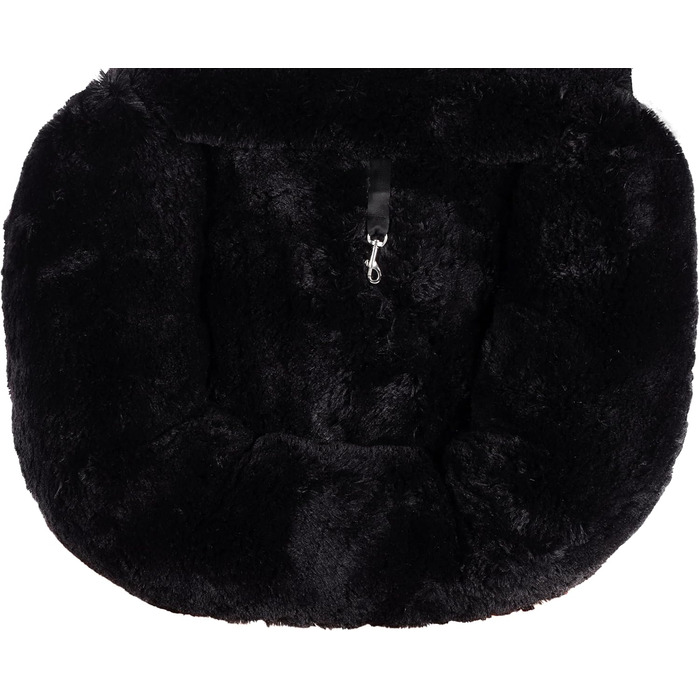 Автокрісло для собак Flamingo Krems чорного кольору, 60x50x20 см, знімні подушки, регульовані ремені та короткий поводок