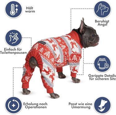 Піжама для собак Spark Paws Winter Wonderland, ультрам'яка, 4-стороння розтяжність, для малих, середніх та великих порід, 3XL (25-34 кг)