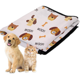 Килимок для тварин у приміщенні та на вулиці 127x152.4 см, зручний, миючий, водовідштовхуючий, ідеальний для пікніків та подорожей, складаний килимок для пляжу, лап та кісток (слонова кістка, коричневий)