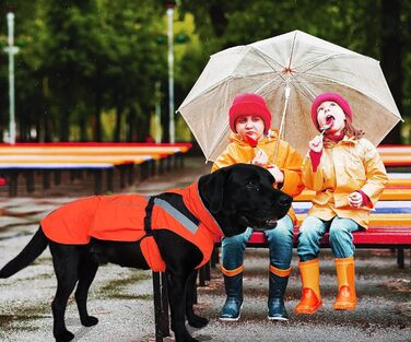 Водонепроникний дощовик для собак Autus Pets з відбиваючими елементами, підходить для нашийника (Помаранчевий, M)