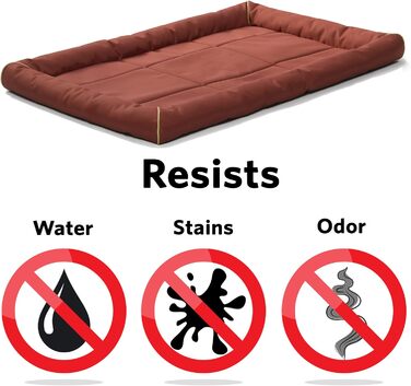Лягу для собак Midwest Homes for Pets QuietTime MAXX M/L, цегляного кольору, водо- та запахонезахисний, з м'яким бортиком та антиковзною основою, для кліток 91 см, 120x9x75 см