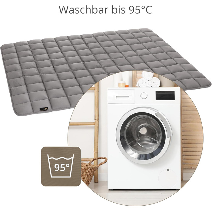 Підстилка для собак Pointer 130 x 110 см, м'яка та зносостійка - легко миється до 95°C, захист для підлоги та дивану - підходить для вулиці (84 x 57 x 20 см, світло-сіра)