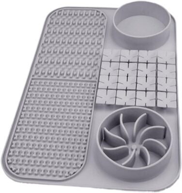 Лежанка-іграшка для собак з присосками, інтерактивна годівниця-головоломка, сірого кольору