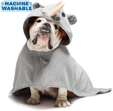 Рушник для собак BarkBox – халат, швидковисихаючий, розмір S (Носоріг, Medium)