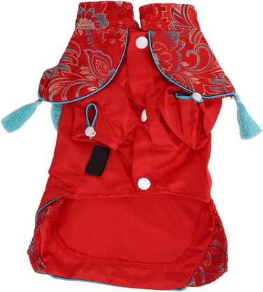 Костюм для собак і котів у стилі чеонгсам: елегантний набір Tang з атласу, м'яка бавовна, для святкування (XS)