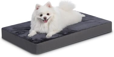 Ортопедичний лежак для собак, лежанка-кінець для собак середніх порід, водовідштовхувальний килимок з штучної шкіри, внутрішній/зовнішній килимок для собак, кошик для собак, матрац для собак, 88x55x7 см, темно-сірий