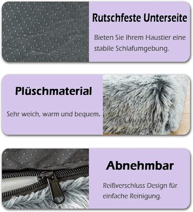 М'яке ортопедичне ліжко для собак та котів, 100x60x10 см, хакі