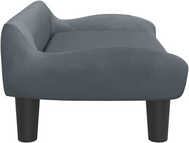 Крісло-ліжко для собак, м'яке лежання, диванчик для маленьких собак та котів, лежанка для домашніх тварин, оксамит (темно-сірий)