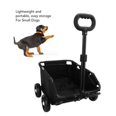 Дитяча коляска для собак, прогулянкова та для джогінгу, чорна. Підходить для малих та середніх порід.
