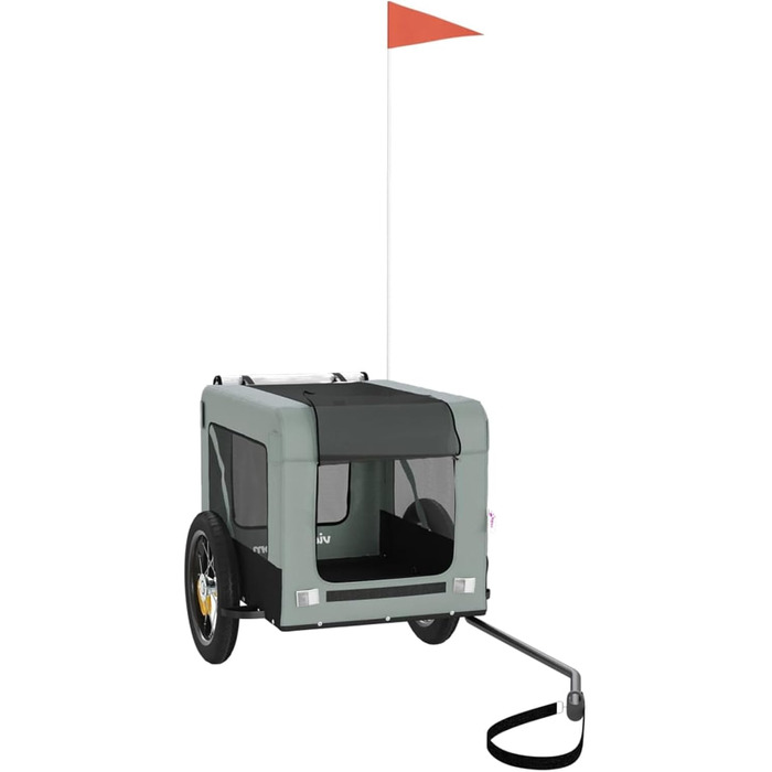 Причіп для велосипеда ZEYUAN для собак сірий та чорний, оксфордська тканина та залізо