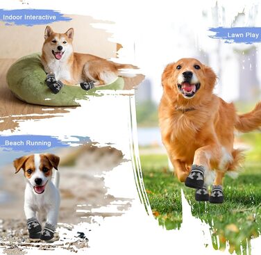 Водонепроникні собачі черевики з відбиваючими ременями, 4 шт., сірі, XL - захист лап для собак