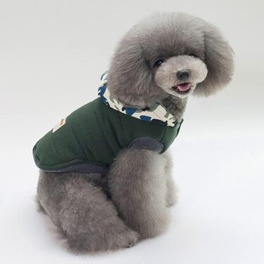 Теплий зимовий одяг для собак: куртка-худі для маленьких та середніх собак, камуфляжний колір, розмір S (обхват грудей 32 см)