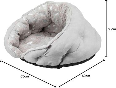 Кукурудзяна лежанка для кота TRIXIE Kuschelhöhle Feder, сіра, L, 30 x 65 x 60 см