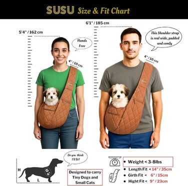Сумка-кенгуру для собак та котів до 4,1 кг – зручна та безпечна переноска для вигулу та подорожей (Camel-Braun)