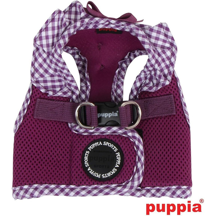 Шлейка для собак Puppia Vivien West - регульована, м'яка, з візерунком - для цуценят та дорослих собак, анти-тяга, фіолетовий, M AH860