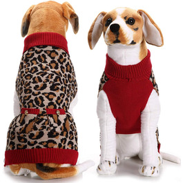 Теплий зимовий пуловер для собак з леопардовим принтом, для дівчаток та хлопчиків, великих, середніх та маленьких порід