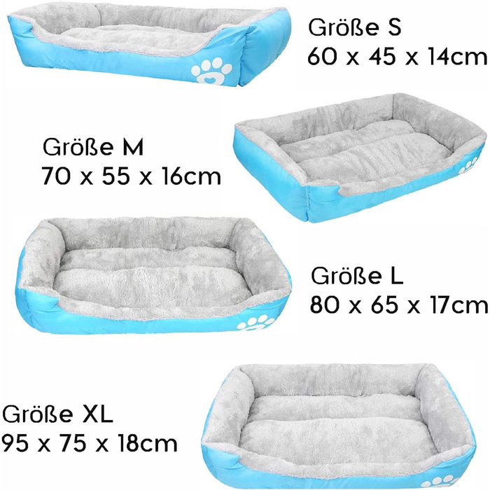 Ліжко для собак Lucky 70см - м'яке та затишне собаче ліжко для середніх собак, придатне для прання (світло-блакитний)