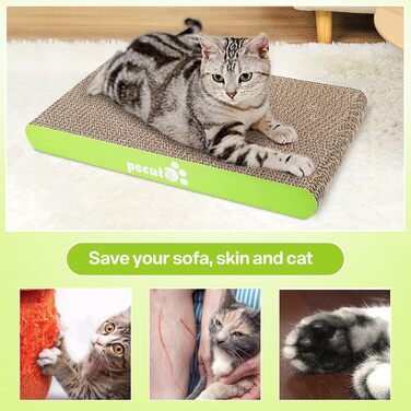 Pecute 2 шт. Когтеточки з картону для котів - набір, двосторонні, 38.5 x 20.5 см