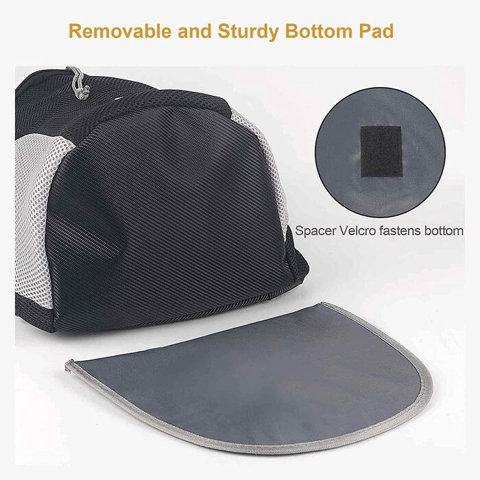 Сумка-переноска для собак та котів, чорна, L, для маленьких/середніх тварин, регульована передня частина, дихаюча, підходить для перельотів