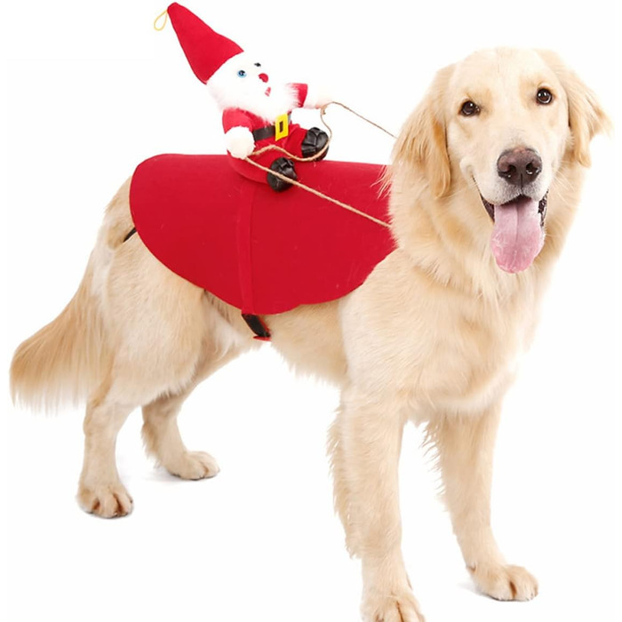 Костюм для собаки FRCOLOR: теплий зимовий наряд для собак та котів, костюм Святого Миколая, теплий зимовий одяг для тварин, розмір XL