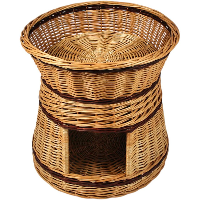 Гніздо для котів та собак: кругле, з прутистої верби, діаметр 47 см, 2 поверхи