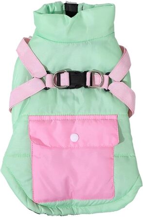 Легка та м'яка вітро- та водовідштовхуюча куртка для собак маленьких та середніх порід (Бульдог, Йоркширський тер'єр, Мопс), блакитна, розміри A, 2XL