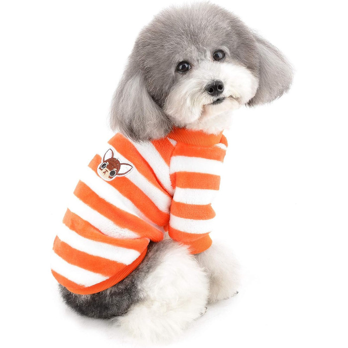 Теплий зимовий пуловер для собак ZUNEA, тепла флісова куртка для цуценят, стильний светр з принтом для чихуахуа, котів та інших собак, для дівчаток та хлопчиків, помаранчевий, розмір L