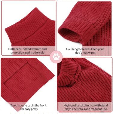 Зелений теплий зимовий пуловер для собак Konvinit, для маленьких та середніх порід (Чихуахуа, Такса, Французький бульдог), з коміром-горловиною, в'язаний, XS (30см обхват грудей)