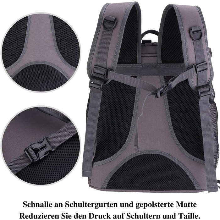 Рюкзак для котів та собак Lollimeow - великий, сірий, 38x30x45 см. Підходить для перевезення в літаку.