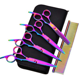 Набір професійних ножиць для грумінгу собак та котів (4 шт.) з нержавіючої сталі